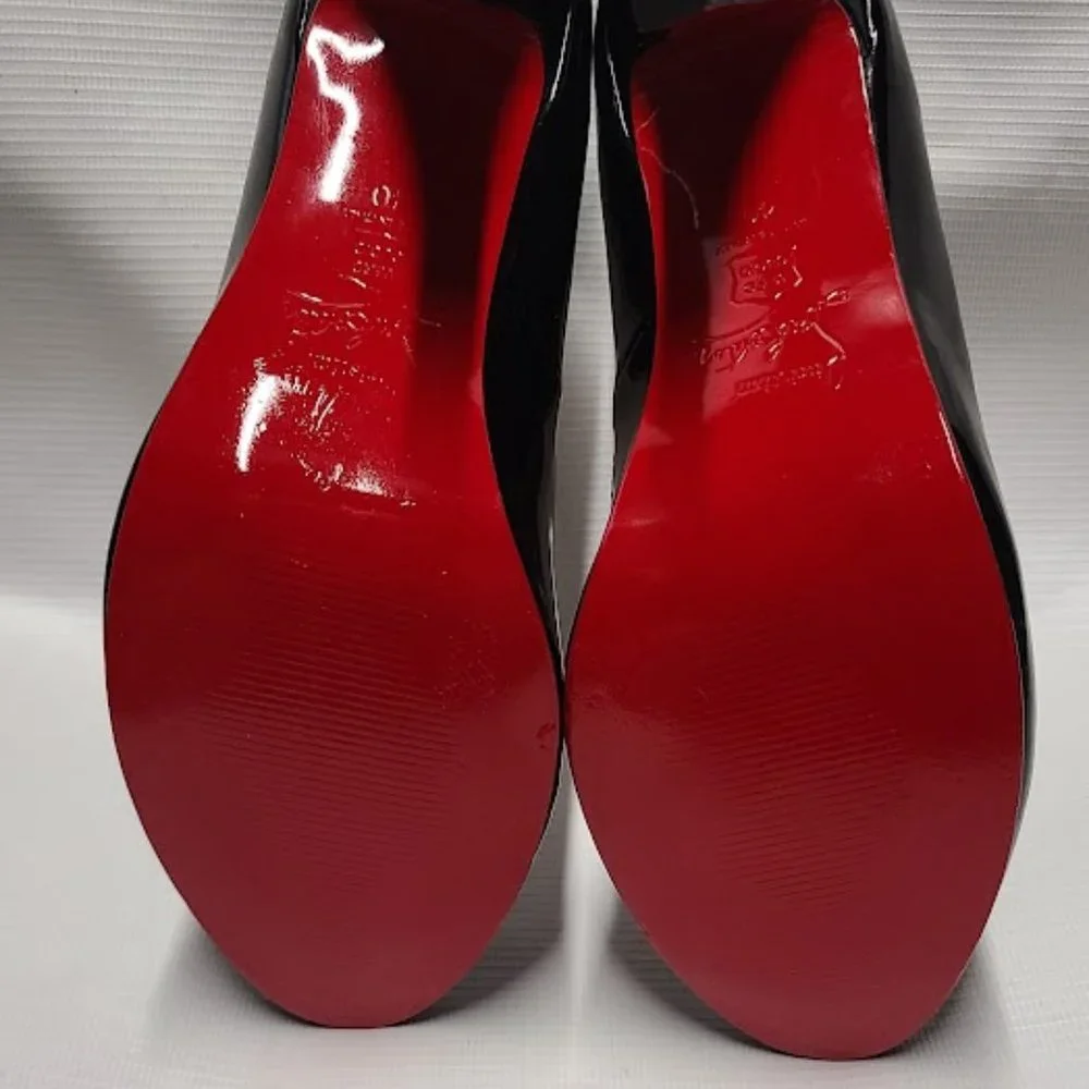Christian Louboutin Black Patent Leather Heels - Picture 16 of 16